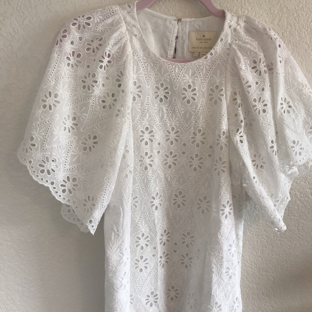 Kate Spade Eyelet Shift Dress White - Picture 2 of 8